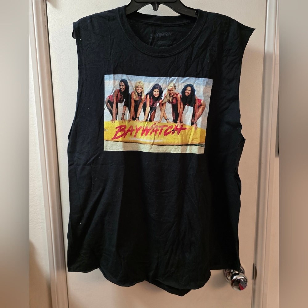 Baywatch Graphic Muscle Tee - Black